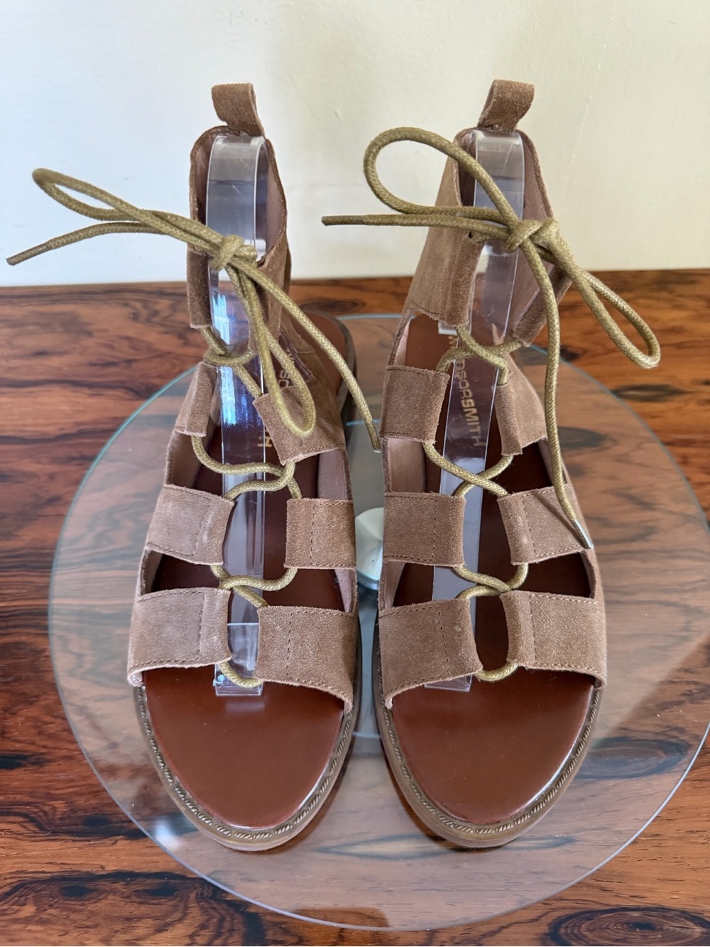 Windsor Smith Razor Real Suede Lace Up Gladiator Flat Sandals in size 7 / 38
